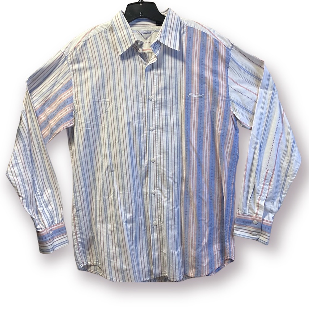 Vintage Paco Jeans Asymmetrical Stripe Button Down